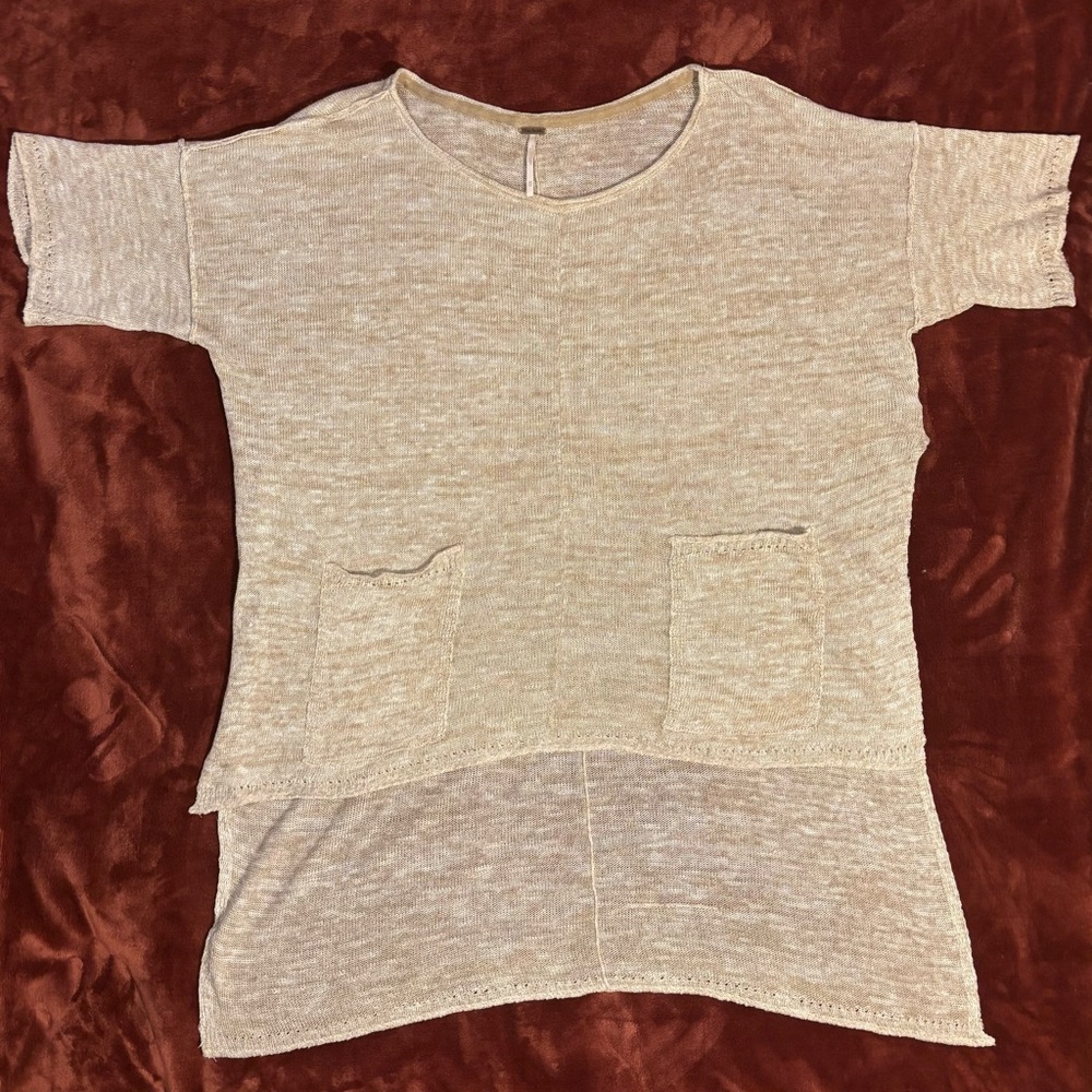 Free People Tan Knit Sweater